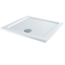 Milano Lithic White Low Profile Square Shower Tray - 1000mm x 1000mm