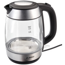 Judge JEA93 Glass Kettle, 1.7L Jug Capacity, 2200W Concealed Heating Element, Water Level Indicator in Gift Box ? 2 Year Guarantee