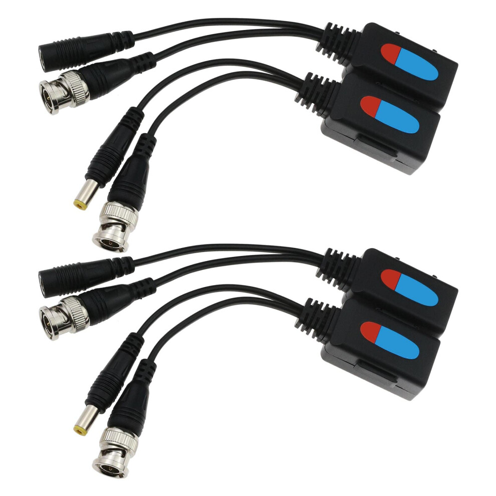 Vgol 4Pcs Passive Video Balun Rj45 To Bnc Transceiver Transmitter 1080P-8Mp Dc Power Passive Audio Video Balun From Plastic Metal 4894905008997