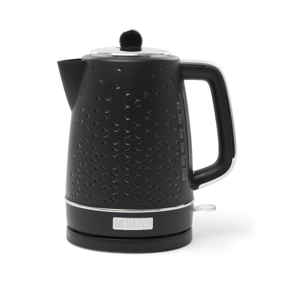 Haden Starbeck Black Kettle - 3000W Fast Boil - Lightweight and Easy To Use Electric Kettle with Cordless Base - Ergonomic Handle - Anti-Limescale-image-OPC-PMHF5YF-NEW
