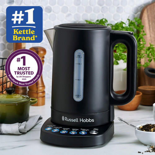 Russell Hobbs Russell Hobbs Electric kettle [1.7L] Addison Kettle Matte Black (Variable Temp, 5 Presets, Keep Warm function, Removable washable anti-scale filter, 1