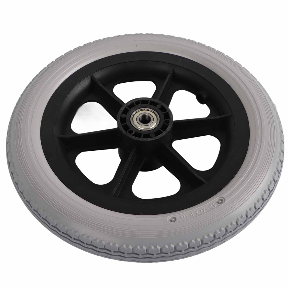 Grey 12In Polyurethane Wheelchair Rear Tire, Solid, 30Cm