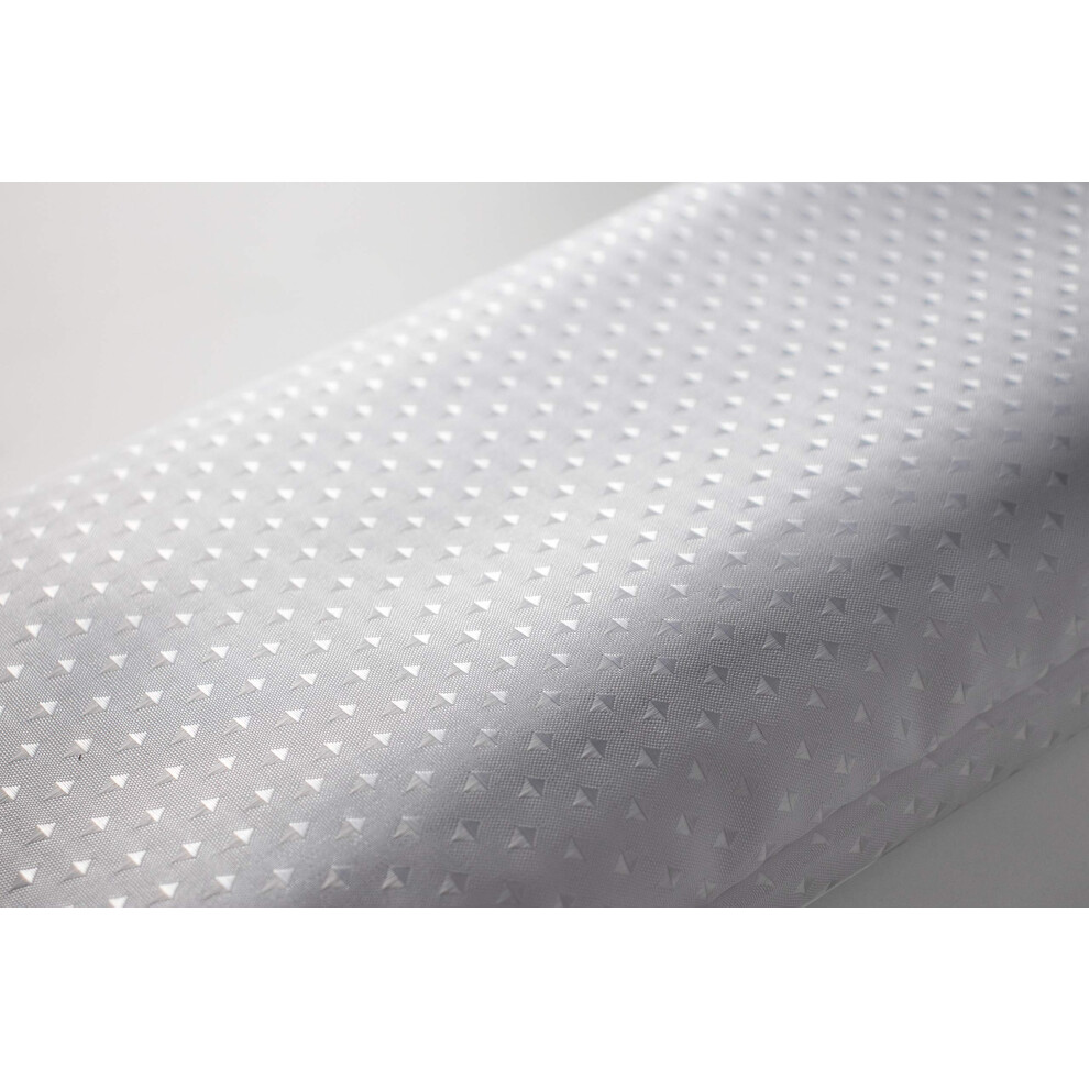 Euroshowers Diamond Fabric Shower Curtain - Extra Long And Wide, Weighted Hem - Machine Washable (180 Cm Wide X 200 Cm Long) White