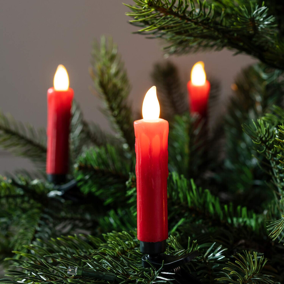 20 Red Christmas Tree Candle Lights - Image 3