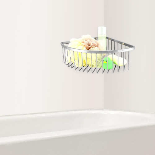 QWORK? Corner Shower Caddy - 304 Stainless Steel Shower Shelf, Rustproof Organiser 1