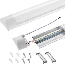 10x 5FT LED Batten Light Low Profile Wall Ceiling Surface Mounted Fitting, 50W Slim Aluminium Profile Wide Tube Lighting for Home Shop Office Daylight