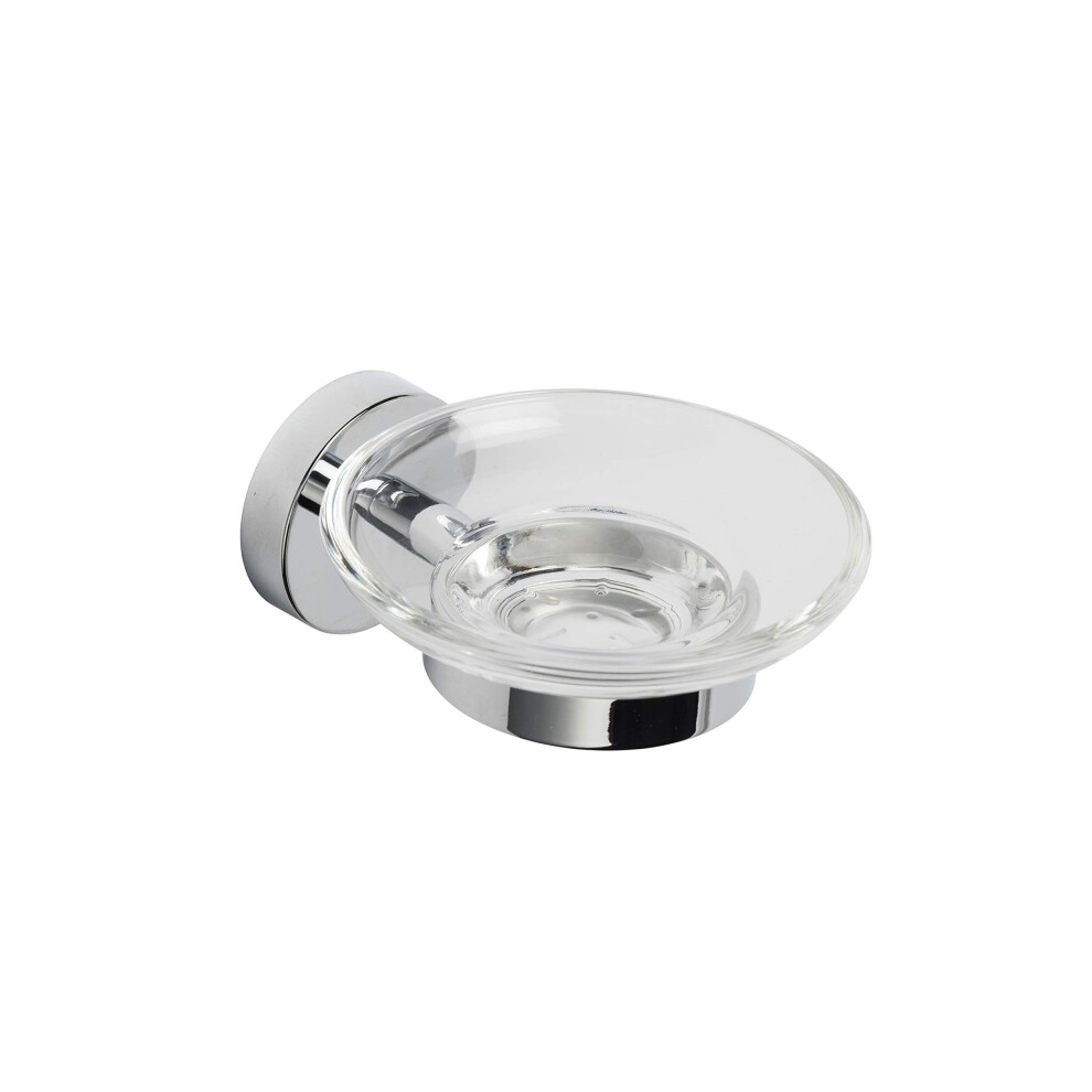 Croydex Pendle Flexi-Fix Soap Dish & Holder, Chrome, Metal, 54 X 108 X 128Mm