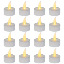 D.A.Y. Republic 16 Flameless LED Tea Lights - Warm White Windproof Tealight Candles, Realistic and Bright Long Life Battery Operated, No Flickering