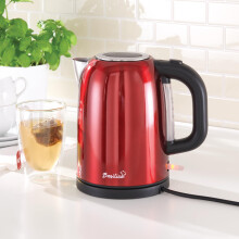 Coopers of Stortford - Red Metallic Cordless Kettle with 1.7L Capacity - 360? Rotating Base, Non Drip Spout, Water Gauge & Removable Limescale Filter