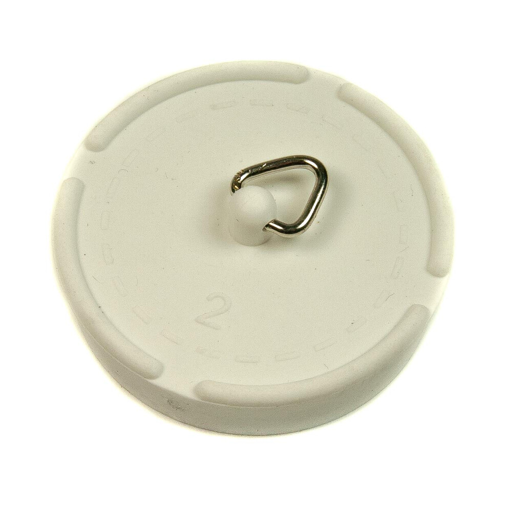 Sink Bath Plug Rubber White 50Mm - 2" - 2 Inches By Thunderfix 5309750570562