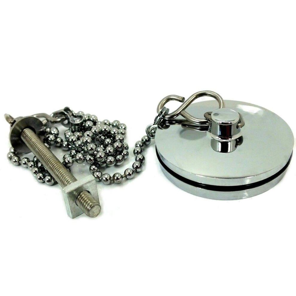 38Mm Chrome Bathroom Kitchen Basin Sink Bath Plug And Chain Tidy 7426843820163