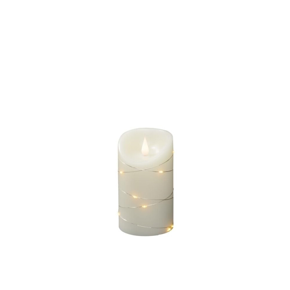 Konstsmide Large Battery Candles/3D Living Battery Operated Flameless Candle/Real Ivory Wax/Wire Fairy Lights/4 or 8 Hour Timer Function/13.5 x 7.5-image-OPC-PMHF6RT-NEW
