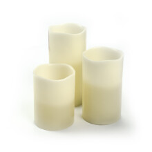 Status Lustenau Flameless LED Candle | 3 Pack Candle Sizes 3", 5" and 6" | Off White Wax Candle with Flicker Effect | Battery Operated and Remote