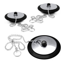 YUNYU 3 Pcs Universal bath plug, Bathroom Sink Plug Replacement, Drain Stopper for Bathroom Kitchen, Kitchen Sink Plug with Stainless Steel chain