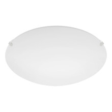 Eglo Mars 1-Flame Steel Ceiling Light, White Colour and White satined Glass Wall lamp, E27 Socket