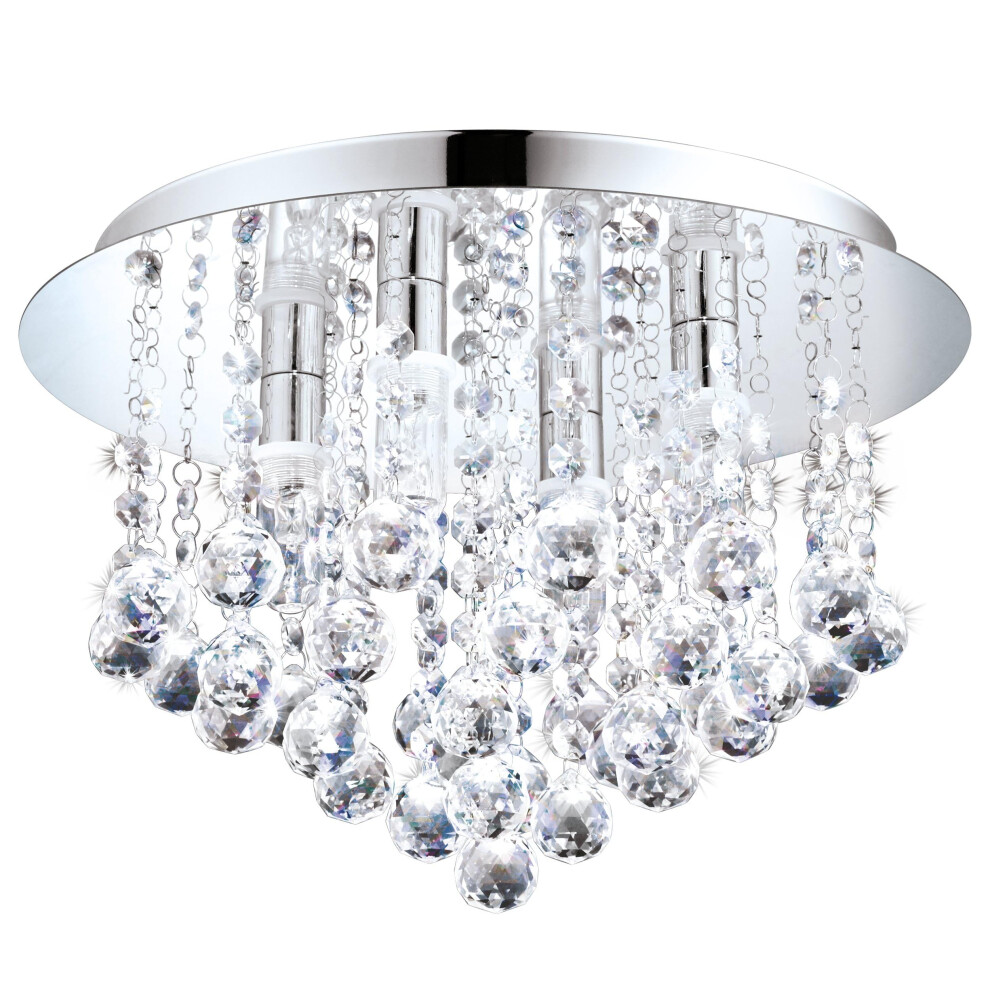 Eglo 94878 Almonte Ceiling In Crystal And Chrome Light