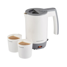Morphy Richards Compact Travel Jug Kettle, 0.5L, Lightweight, Auto Switch Off, Boil Dry Protection, Hinged Lid, Fits Small Spaces and luggage,
