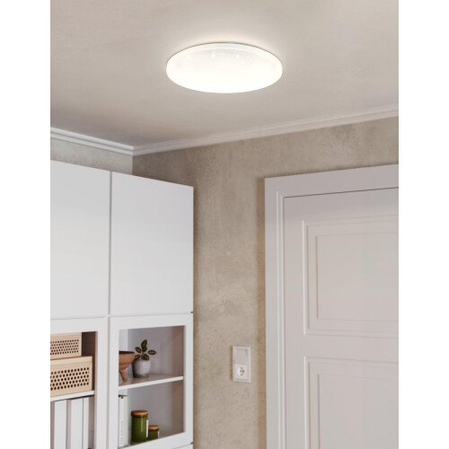 EGLO EGLO Wall/Ceiling Light, Alloy Steel Plastic with Crystal Effect, 33.5 W, White 2
