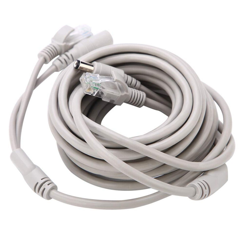 Sonew Cat5 Cctv Cable, Ahd Video Power Cable For Ip Cameras Nvr System 10Mbps/100Mbps, Rj45+Dc Power Connector(Color )(5M) White 8474467918642