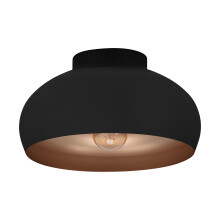 EGLO Ceiling light fitting Mogano 2, flush mount ceiling lamp, living room and hallway lighting made of metal in black and copper, E27 socket