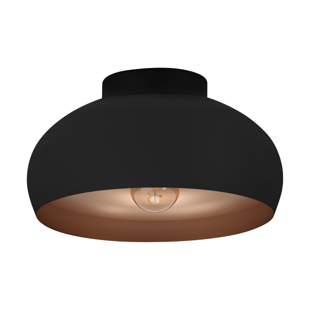 Eglo Ceiling Light Fitting Mogano 2, Flush Mount Ceiling lamp | living room and hallway lighting made of metal in black and copper, E27 socket - Image 3
