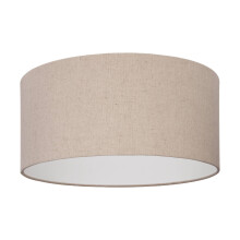 EGLO Ceiling light fixture Feniglia, flush ceiling lamp, round living room and bedroom lighting, natural linen and black metal, E27 socket, ? 19"