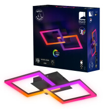Eglo LED Ceiling Light Fitting RGBIC, Geometric Ceiling lamp with Light Effects, Gaming Room and Party Decoration, Lighting with Remote Control, Warm