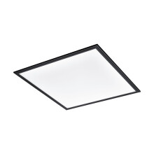 EGLO Ceiling light fixture Salobrena 1, flush-mount LED panel, square kitchen, hallway and office lamp, white plastic, neutral white lighting, 24x24