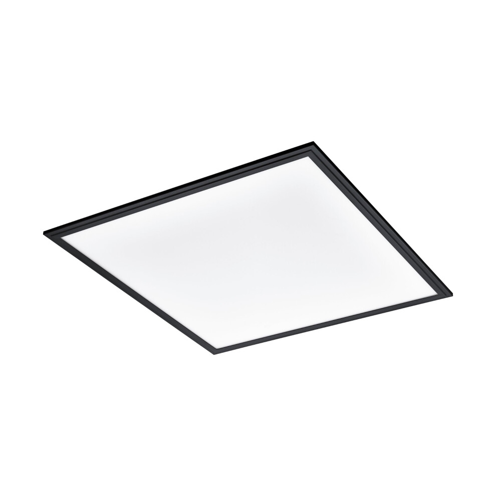 Eglo Ceiling Light Fixture Salobrena 1, Flush-Mount Led Panel, Square Kitchen, Hallway And Office Lamp, White Plastic, Neutral White Lighting, 24X24