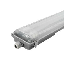 Ledvion - 2X LED Batten 60CM, 6.3 Watt, 4000K, 1120 Lumens, IP65, Including LED Tube, 175 Lumens/Watt, Stainless Steel, + 75,000 Hours, Dust and