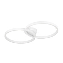 Eglo LED Ceiling Light Fixture Amandolo, dimmable Ceiling lamp with Remote Control, Living Room and Bedroom Lighting with Circles Made of White Metal,