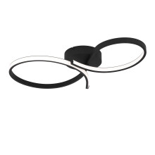 Eglo LED Ceiling lamp Serpins, Curved Ceiling Light Fitting, Living Room Lighting Made of Metal in Black and Plastic in White, Warm White, 34 x 60 cm