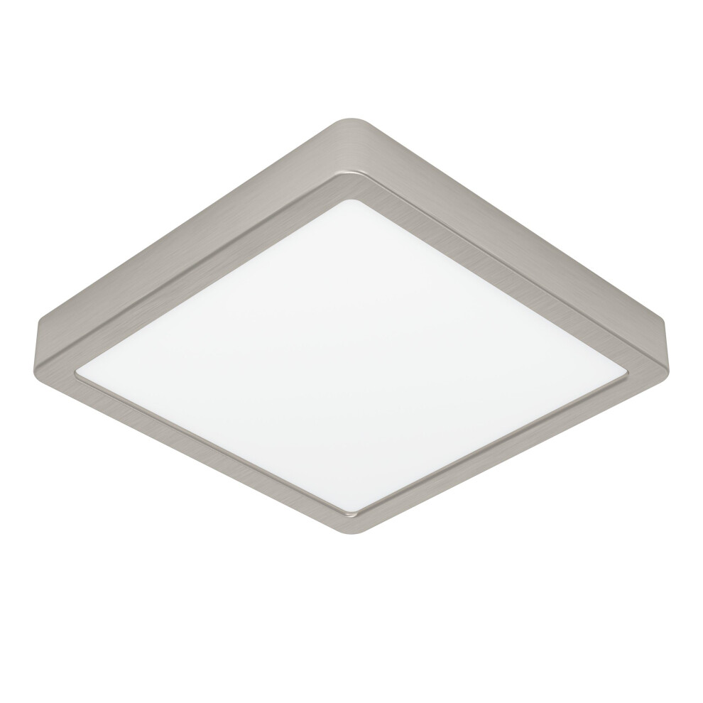 Eglo Led Ceiling Light Fitting Fueva 6, Square Ceiling Lamp, Flush Light Fixture, Plastic In Silver And White, Ceiling Lighting Warm White-Cold White,