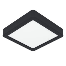 Eglo LED Ceiling Light Fitting Fueva 6, Square Ceiling lamp, Flush Light Fixture, Plastic in Black and White, Ceiling Lighting Warm White-Cold White,