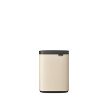 Brabantia Bo Waste Bin 4L | Compact Rectangular Rubbish Bin with Soft-Close Lid and Removable Inner Bucket | Wall-Mountable or Freestanding Design for