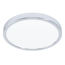 Eglo LED Ceiling Light Fitting Fueva 6, Round Ceiling lamp, Bathroom Lighting, Flush luminaire Made of Chrome Coloured Steel and White Plastic, Warm