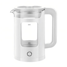 Gziztx Electric Kettle, 2L Fast Boil Quiet Kettle with Stainless Steel, Glass Kettle Easy to Clean, Blue LED, Auto Shut-Off, White