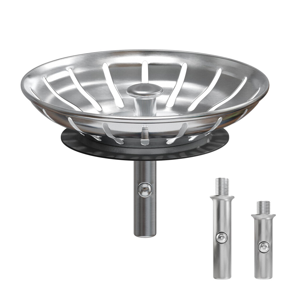 Minismus Kitchen Sink Plug Replacement - Stainless Steel Strainer, Stopper, Drainer, Filter To Catch Food Waste And Prevent Clogging - Dishwasher 8720615127474
