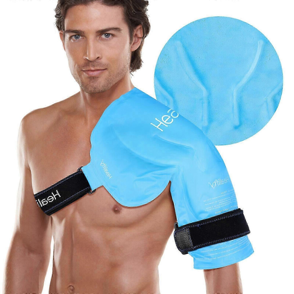 Kikidex (As Show, One Size) Ice Pack For Injuries Reusable Healifty Shoulder Ice Wrap Cold Therapy Compression Rotator Cuff Support 1Set Blue