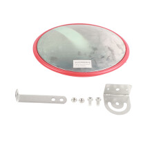 Wide Angle Driveway Road Safety Convex Traffic Mirror with Mounting Hardware Accessories (45cm)