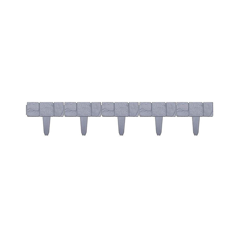 Garden Fence Border Plastic Stone Effect Flowerbed Grass Lawn Plant Decorative Edging Panels 5Pcs 9183899939864
