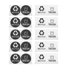 20PCS/Set Round Recycle Trash Sticker Decal Garbage Waste Can Dustbin Label for Home Kitchen Office Use