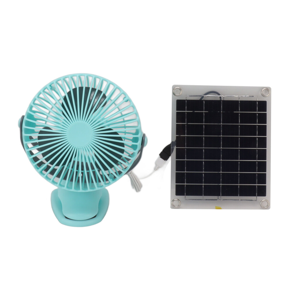 10W Monocrystalline Silicon Solar Ventilator Brushless Double Sided Rotation Solar Panel Powered Portable Cooling Fan For Rv Travel Pet Cyan 9183899950227