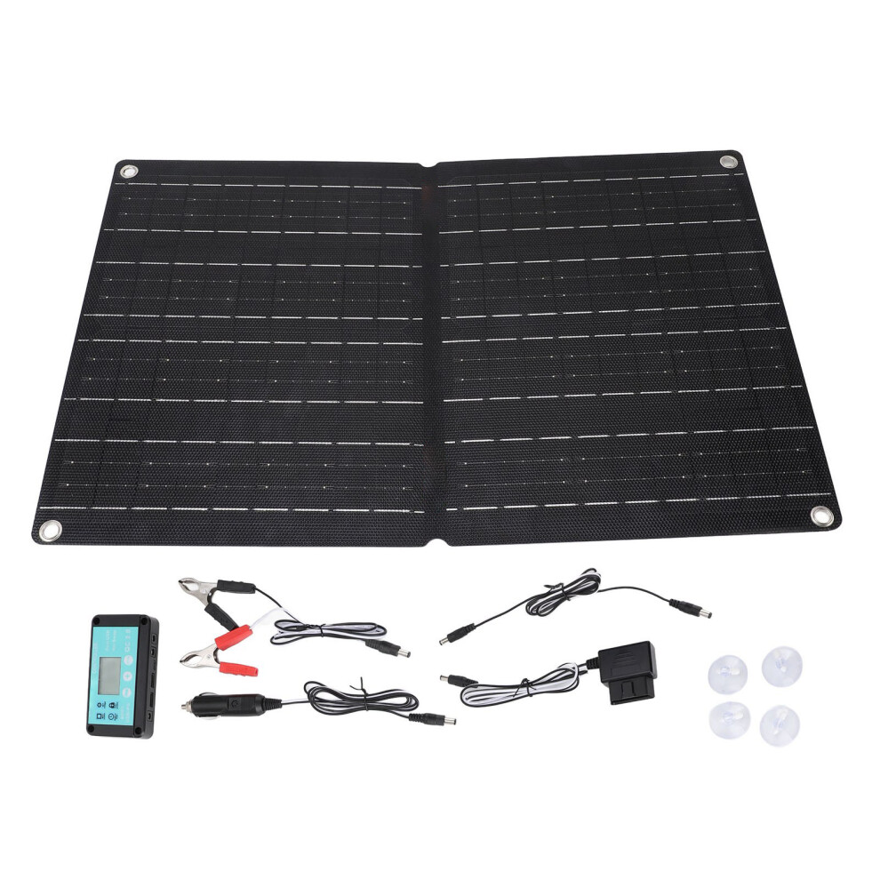 Etfe Foldable Solar Panel With 60A Controller Obd Plug Set 60W Dual Usb 12V Ip68 Waterproof For Phone Car Outdoor 9183899951149