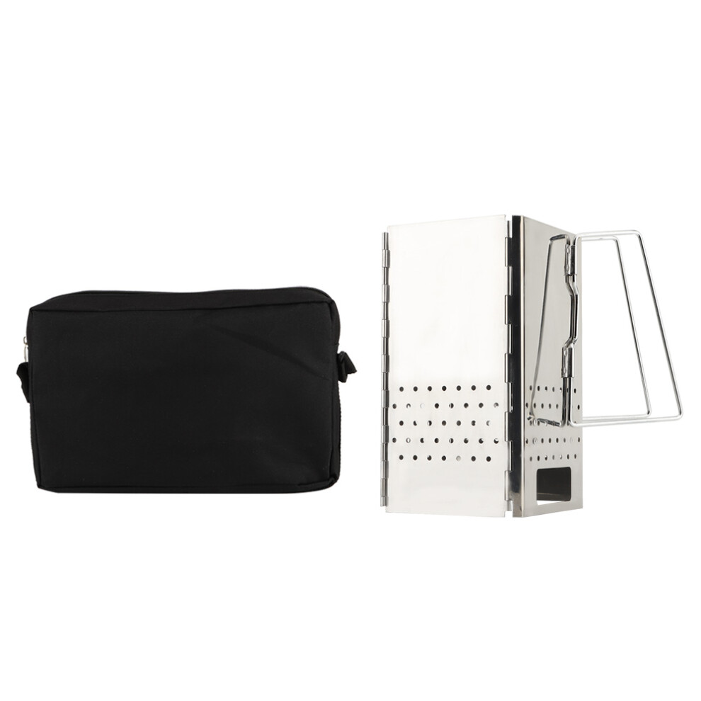 Stainless Steel Portable Folding Barbecue Grill BBQ Charcoal Charcoal Starter Stove-image-OPC-PMHFC5V-NEW