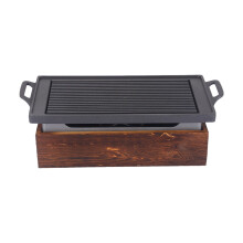 Barbecue oven aluminum alloy alcohol wooden rack baking pan heating grilled fish skewers non-stick plate heat preservation multi-purpose oven