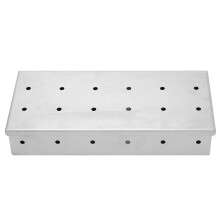 Large Capacity Stainless Steel Smoker Box BBQ Wood Chip Smoking Box Barbecue Grill Accessory