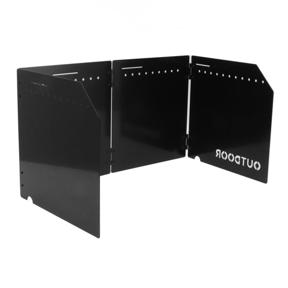 Stove Windshield Folding Outdoor Stove Windscreen Portable 4 Plates Stove Windshield for Camping Picnic Backpacking Cooking Black-image-OPC-PMHFCCB-NEW