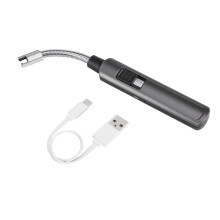 USB Rechargeable Electric Lighter with Flexible Neck for BBQ Candle Stove Kitchen Ignitor Gray