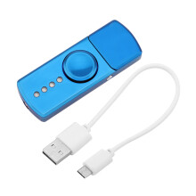 USB Charging Electric Cigarette Lighter Fidget Lighter 7 Colors LED Flash Light (Blue)